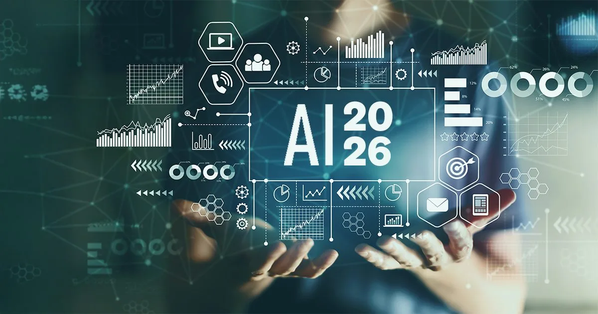 AI 2026 preview of tools with woman handing some of the tools