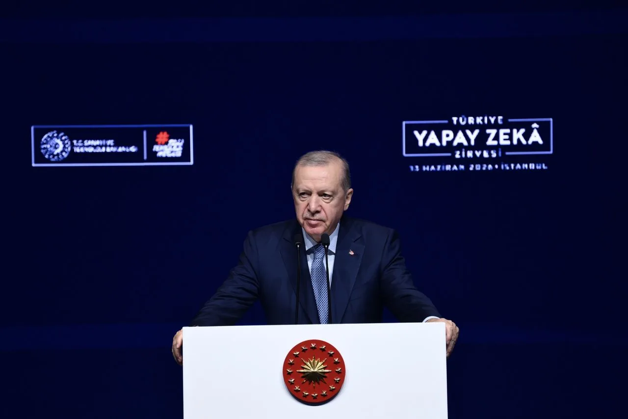 Recep Tayyip Erdogan speaking on Yapay Zeka Summit