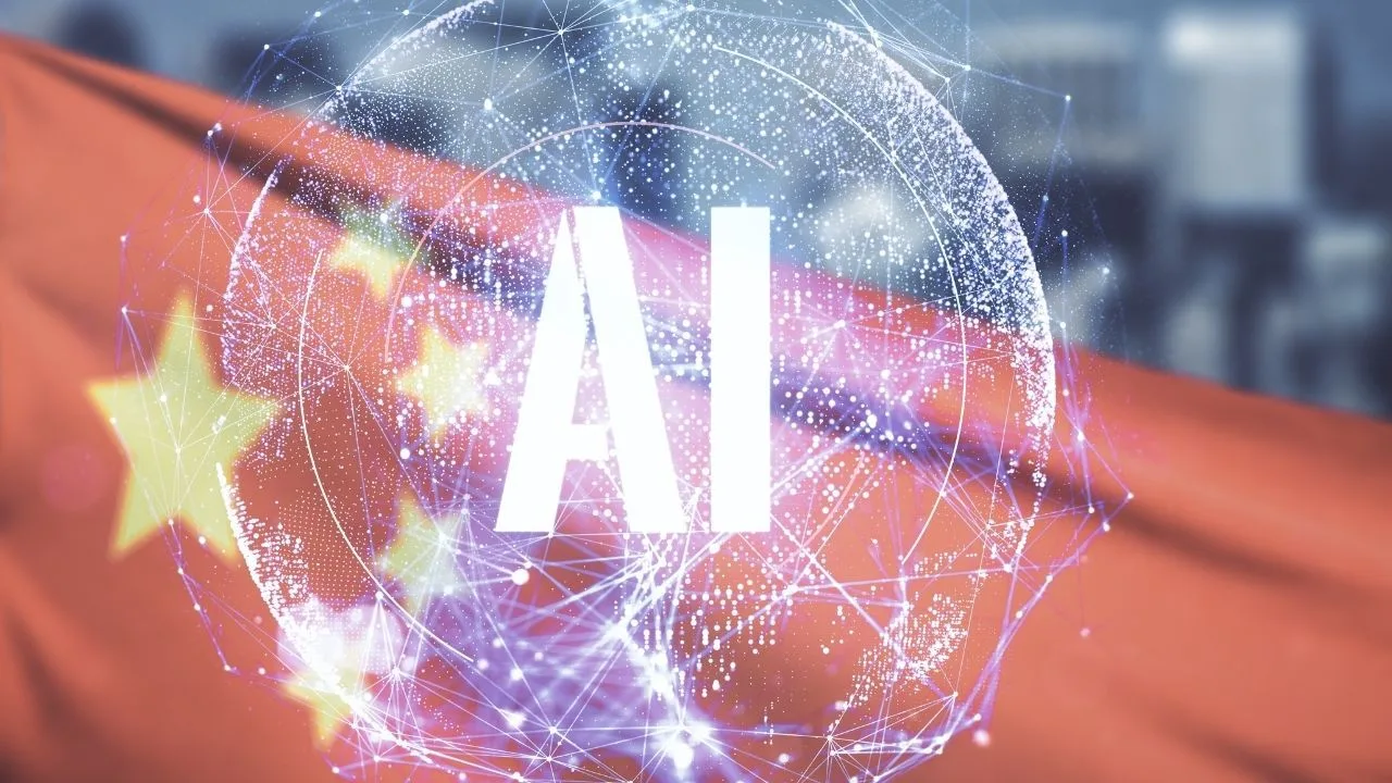 China AI and flag in the background