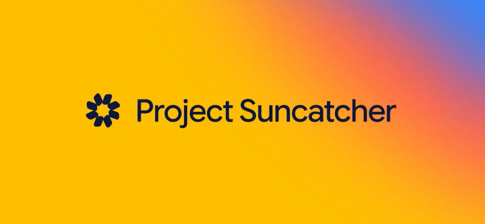 Project Suncatcher logo and text displayed over a warm yellow, orange, and blue gradient background.